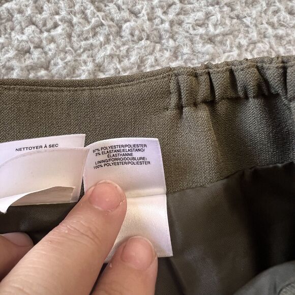 Kasper Skirt Womens Plus 14W Olive Green Crepe Pencil Knee Length Career Work - Picture 6 of 10